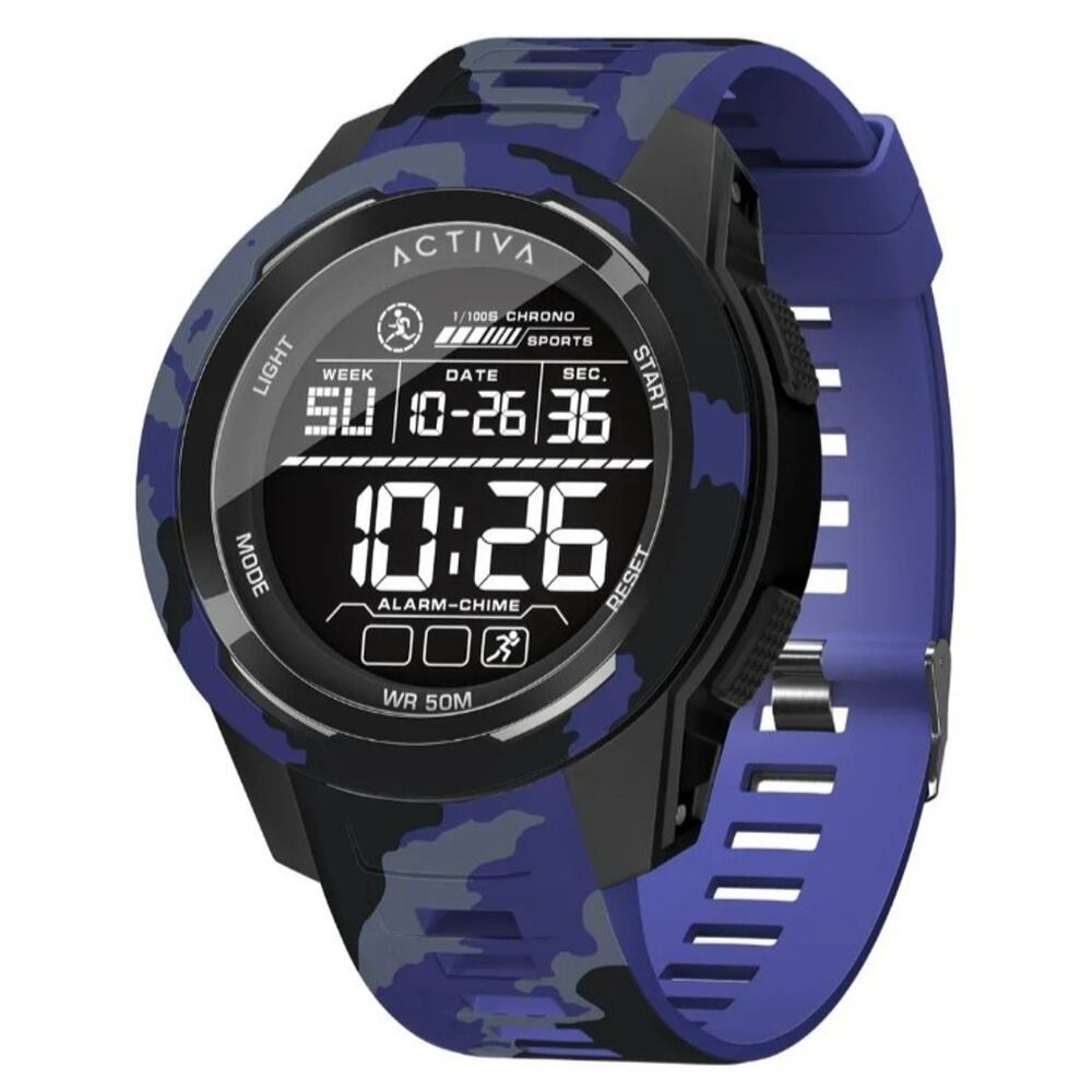 Activa X Terrain Invicta Digital Men's Watch - 45mm, Camouflage, Blue - NIB